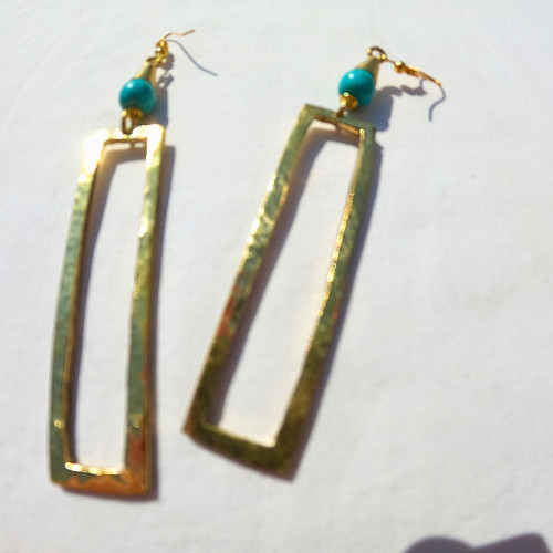 African brass beaded dangle - african,
