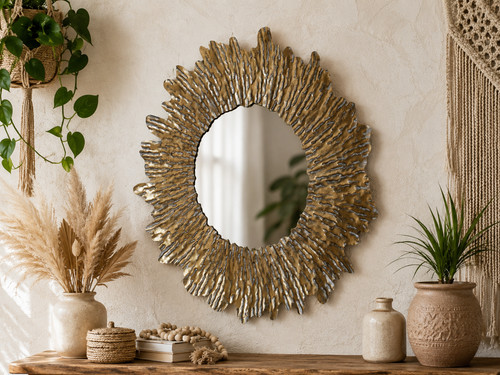 Antique gold sunburst - antique, flower