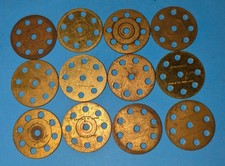 12 x Meccano 8 Hole Wheel Disk