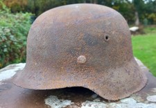 ORIGINAL M42 Stahlhelm German WW11 Battlefield  Combat Helmet War Relic ORIGINAL