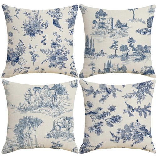 Lohdalolf blue toile - blue, cushion