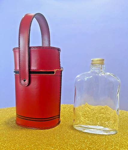Vintage breweriana red - , leather