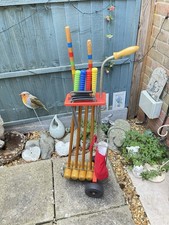 Vintage 4 Player Croquet Set with Trolley