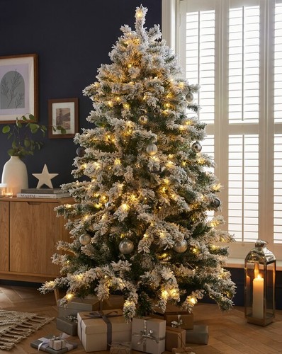 Pre lit aspen flocked 7ft - flocked,