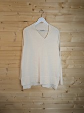 Crea Concept Wool Cream Knitted Asymmetrical Longline Chunky Knit Jumper EUR42