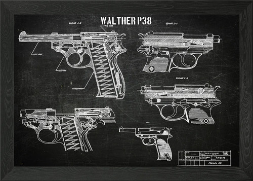 Walther p38 framed - framed, art