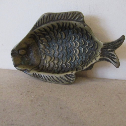 Vintage brass fish ashtray - vintage,