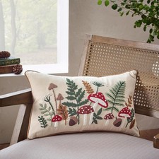 Catherine Lansfield Embroidered Woodland Cushion Girls Bedroom Embroidery Decor