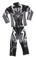 Kids motocross trial kit set top & trousers Grey Wulfsport Attack MX motorbike