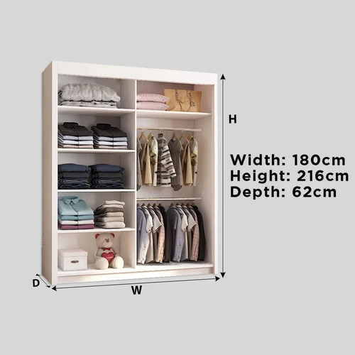 Sliding wardrobe with - with, mirror