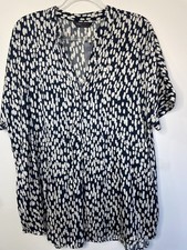 M&S Ladies Navy White Loose