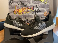 Emporio Armani EA7 Men's Trainers dark olive green mesh uk10smart casual vgc??