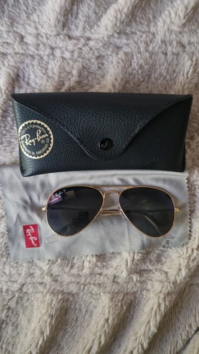 Rayban aviator black gold