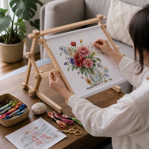 Adjustable wood embroidery - wood,