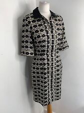 Milly New York silk shirt dress US 8 UK 12 VGC pattern print button front sheath