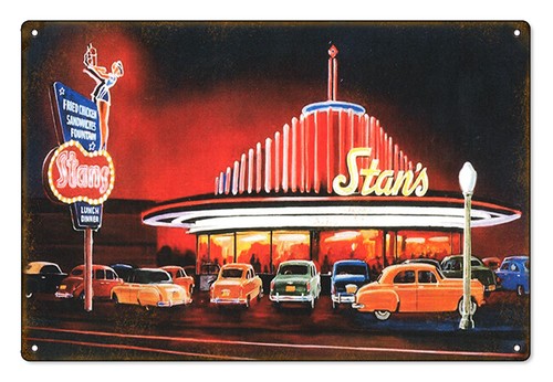 Vintage style metal - sign, 1950s