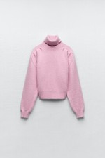 ZARA LILAC HIGH NECK CROP KNIT