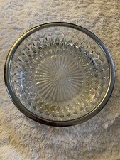 Vintage Glass And Silver Plate Fruit Dish Celtic stamp mark