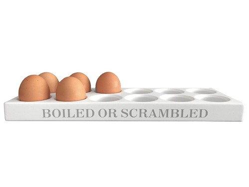 White wooden egg tray - wooden,