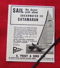 G. PROUT CANVEY ISLAND SHEARWATER III CATAMARAN 1958 ORIGINAL VINTAGE ADVERT