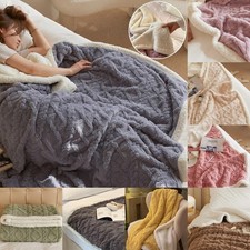 Cable Knit Blanket Sherpa