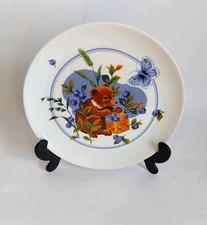 Vintage Ikea Children Ceramic Plate Little  Bear Enjoing Blueberries Handpaited