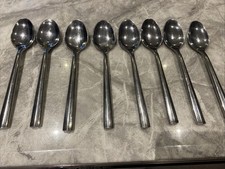8 Heavy Dessert Spoons Stainless Steel