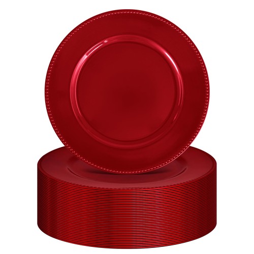 Fxks pcs red charger plates - pcs,