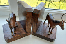 Vintage horse bookends, metal