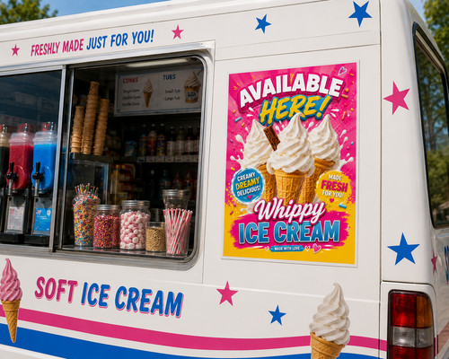 Whippy ice cream sold here - ice,