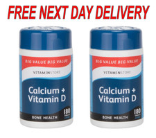 Vitamin Store Calcium + Vitamin D Food Supplements 2 x 180 Tablets