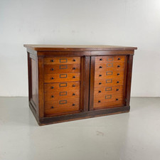 VINTAGE INDUSTRIAL 1920s HABERDASHERY CABINET PLAN CHEST SPECIMEN DRAWERS  #4505