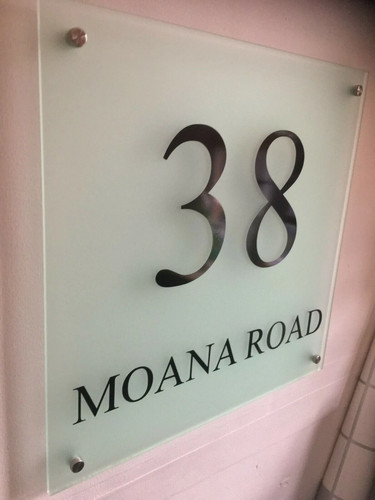 Modern house sign plaque - modern, door