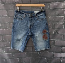 Denim shorts blue distressed