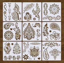 9 Paisley Stencils Template
