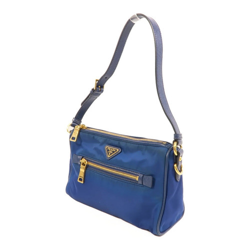 Prada blue nylon - nylon, leather