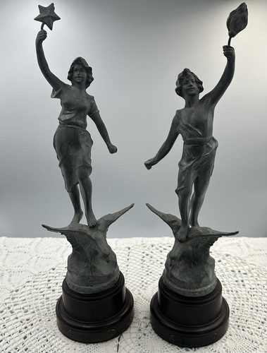 Two french spelter figurines - two,