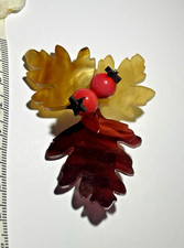 Beautiful Tatty Devine Leaf and Berry Brooch 7cm Brown And Cream