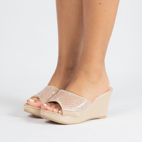 Ladies womens sparkly wedge - womens,