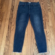 Pistols Skinny Jeans Dark Wash Raw Hem High Wasted Size 31