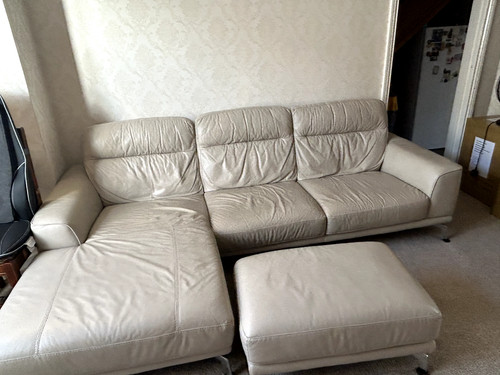 Three seater leather sofa - three,