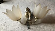Lovely Vintage BHS Amber & Gold Metal Brass Colour Bedroom Lounge Wall Lights