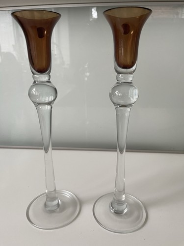 Pair handblown glass - pair,