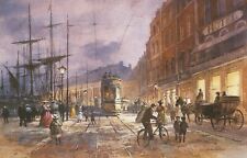 STEAM TRAINS & RAILWAYS TRAMS IN RAMSGATE CENTRE EARLY 1900s FINE MOUNTED PRINT