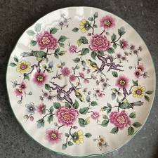 Vintage Old Foley Chinese Rose tennis set tea cup 8.75” round sandwich plate