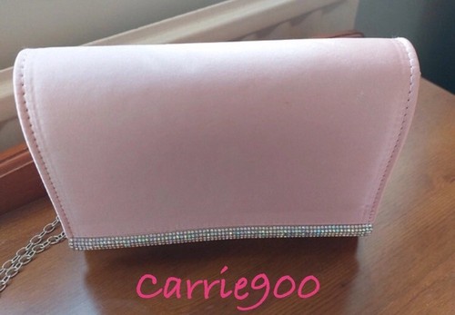 Pale pink satin diamanté - satin,