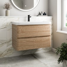 Wall Mounted Bathroom Vanity Unit & Basin Sink Storage Furniture Cabinet 800mm