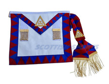 Masonic Royal Arch Principals Apron With Embroidered Taus Chapter RA,Sash NEW