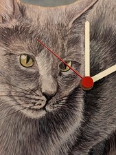 Russian blue cat - russian, clock