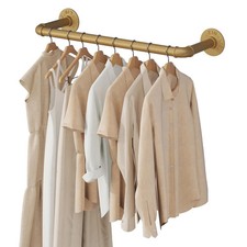 Wall Mounted Clothes Rail, Industrial 49cm Detachable Metal Garment Hanging